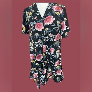 Floral kimono wrap dress